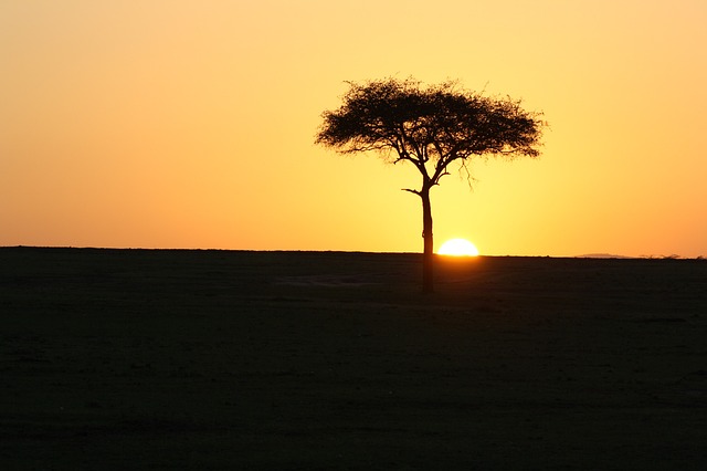západ slunce v Africe